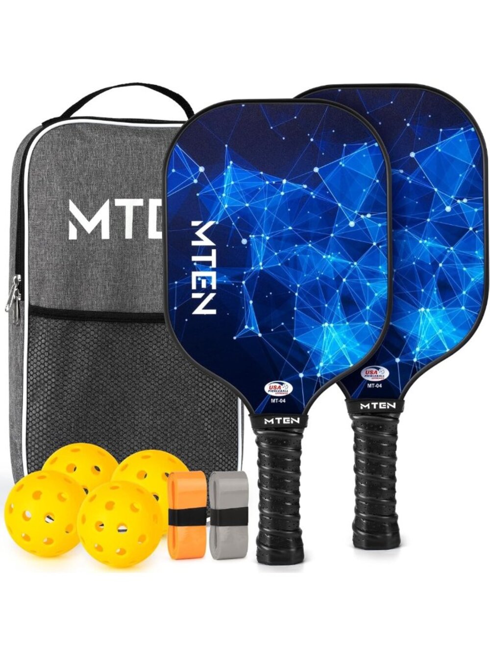 USAPA Approved Pickleball Paddle Set - Fiberglass Rackets for Fun Play